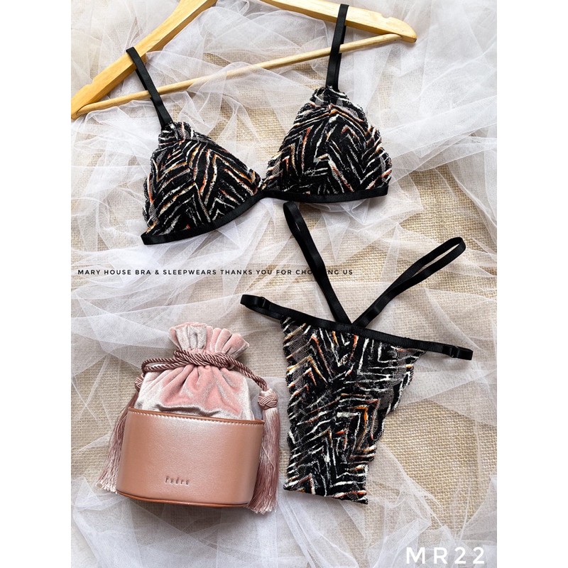 SET BRALETTE REN MÚT NGỰC QUẦN DÂY MARY HOUSE MR22