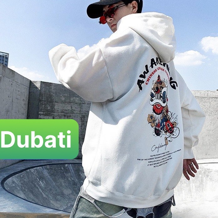 ÁO KHOÁC NỈ- ÁO KHOÁC HOODIE NAM NỮ HÌNH KÌ LÂN SÀNH ĐIỆU CÓ NÓN HÀN QUỐC- DUBATI FASHION