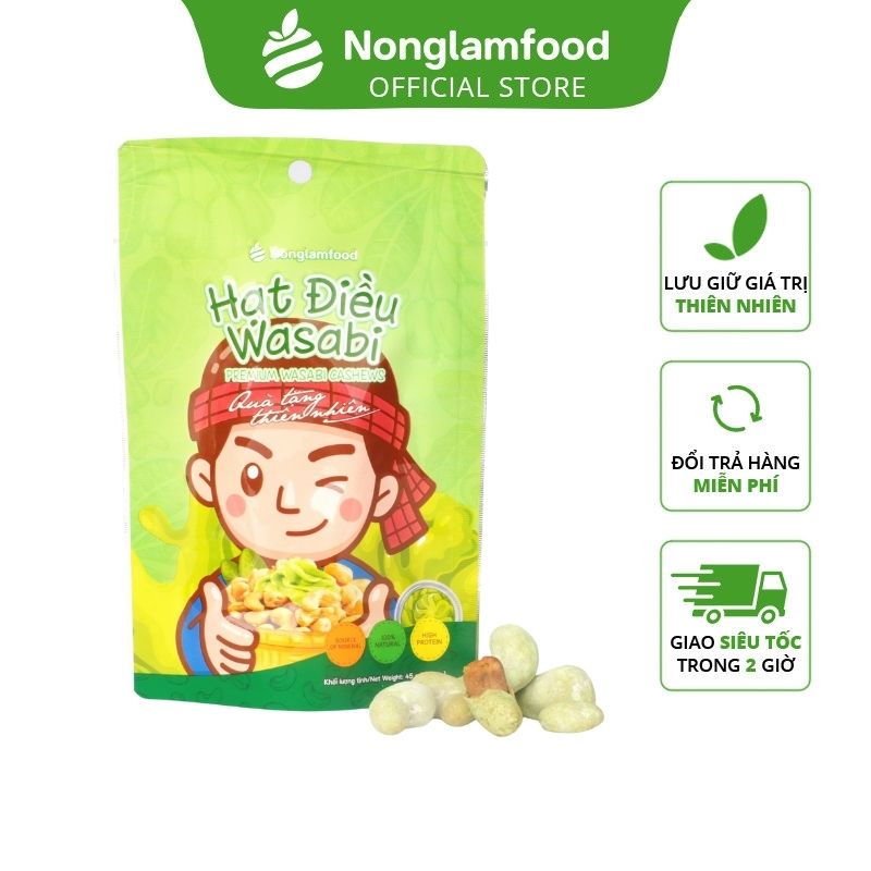 Hạt điều wasabi Nonglamfood 45g | Premium wasabi cashews