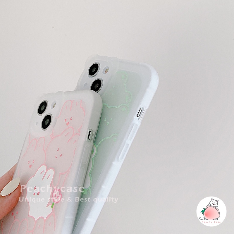 Ốp Điện Thoại TPU Dẻo Họa Tiết Hoạt Hình Gấu/ Thỏ Dễ Thương Cho iPhone 13 12 Pro Max 11 Xr Xs Max X 7 8 Plus X