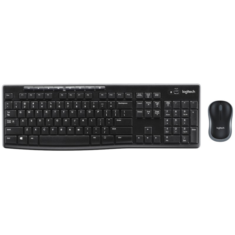 Bộ bàn phím và chuột không dây Logitech MK270r Đen