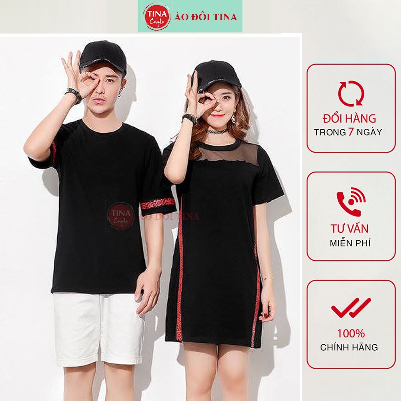 Set váy áo đôi Áo váy đôi cá tính chất thun cotton 100%