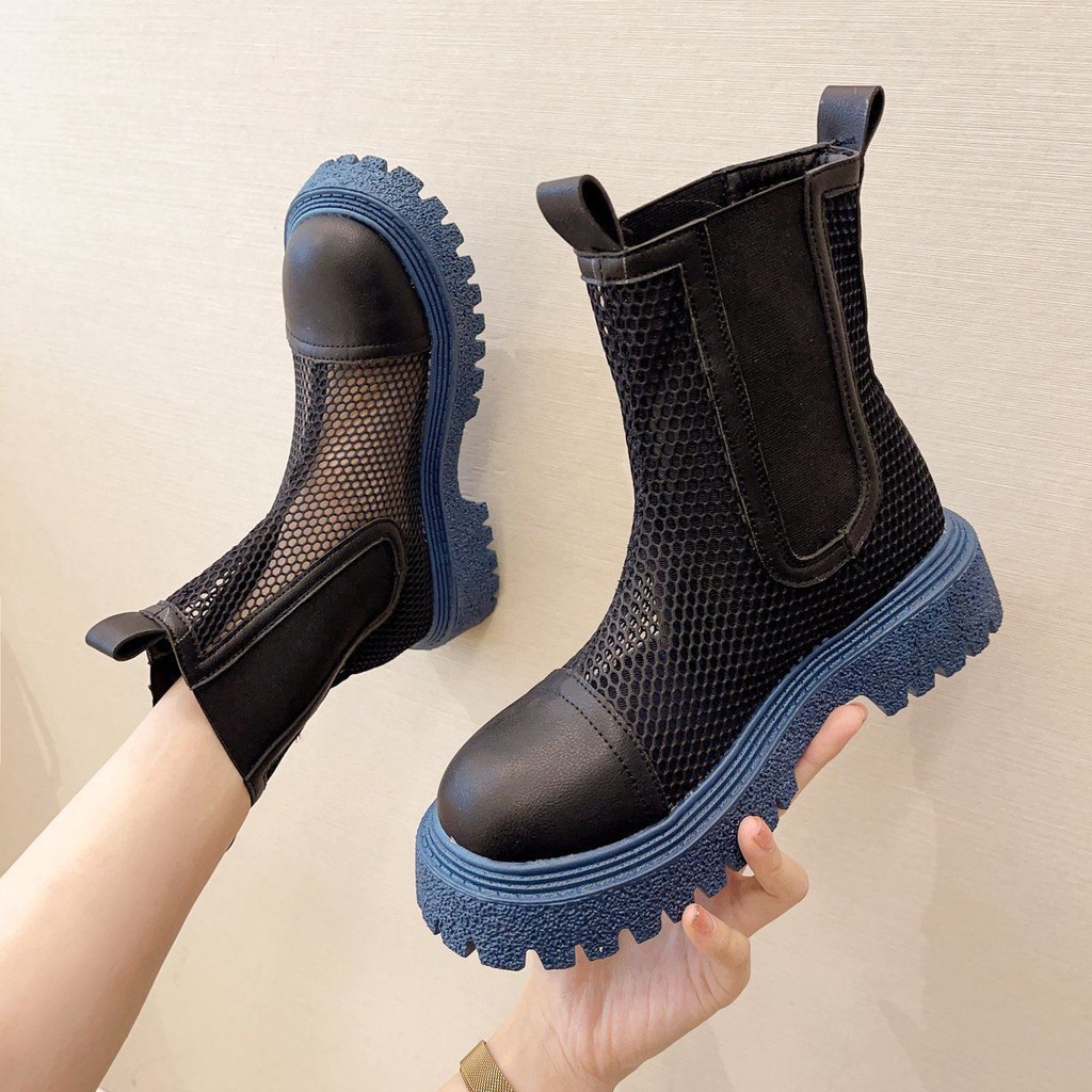 ldren summer thin thick-soled sandals hollow mesh boots Chelsea boots breathable sandals ankle boots
