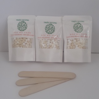 50g Sáp wax Siêu Bám Lông Cao Cấp Triêu Dương, Túi zip giấy trắng xinh xắn.