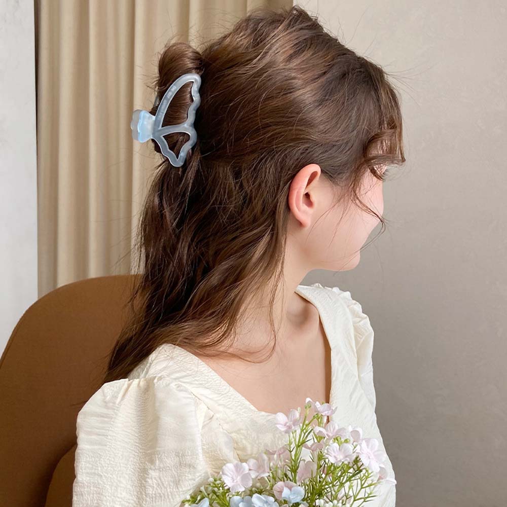 Kẹp Tóc Nhựa Trong Suốt Kiểu Dáng Đơn Giản Thời Trang Cho Nữ