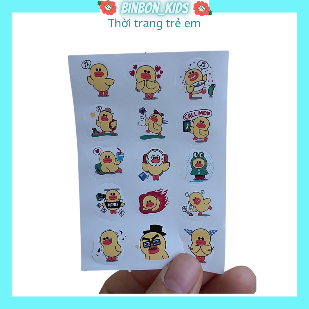 nhãn dán cho bé hình dán cute,Ticker dán tay hay sổ đi học cho bé rất đáng yêu_Binbonkids