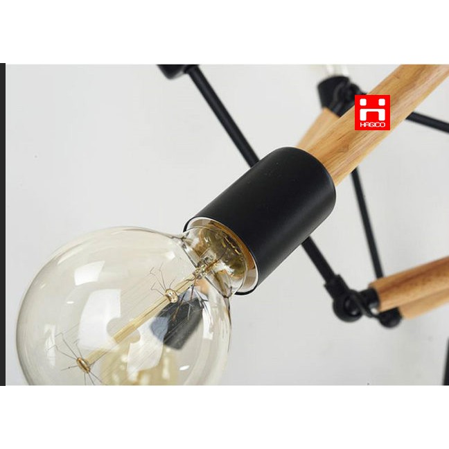 Đèn thả trần trang trí chân nhện bọc gỗ 12 chân NB325/12