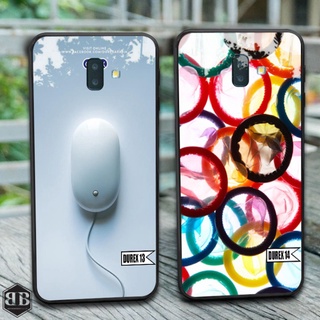 Ốp lưng kính cường lực Samsung Galaxy J6 Plus hình durex táo bạo