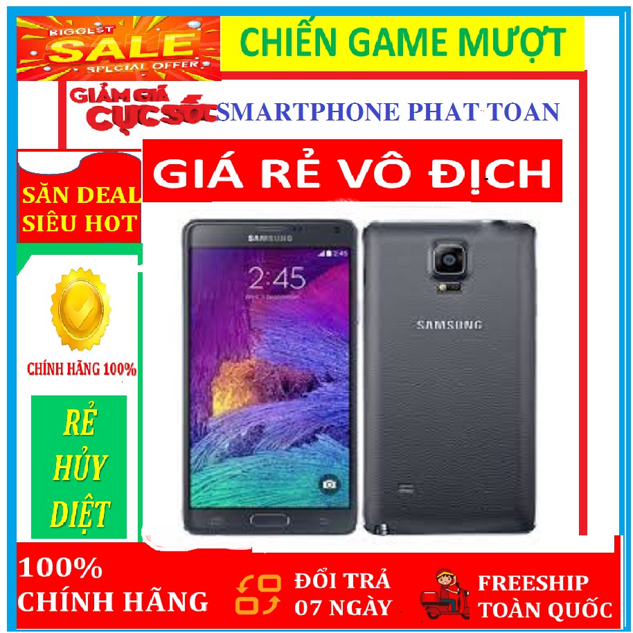 [SIÊU RẺ ] điện thoại Samsung Galaxy Note 4 ram 3G bộ nhớ 32G CHÍNH HÃNG, chơi Game nặng mượt