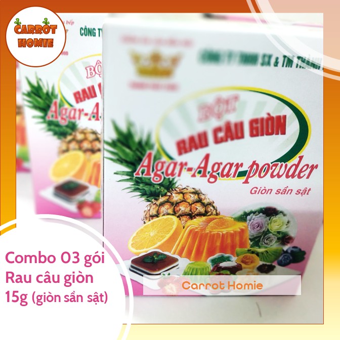 Bột rau câu giòn 15g Agar giòn sần sật dùng cho 2 lít thạch giòn