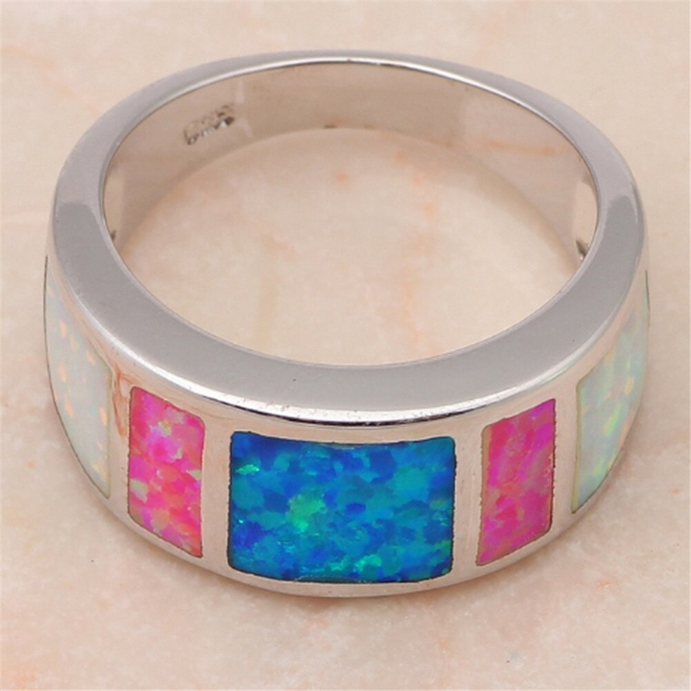 Mới Nhẫn Đính Đá Opal Cổ Điển Cho Nữ