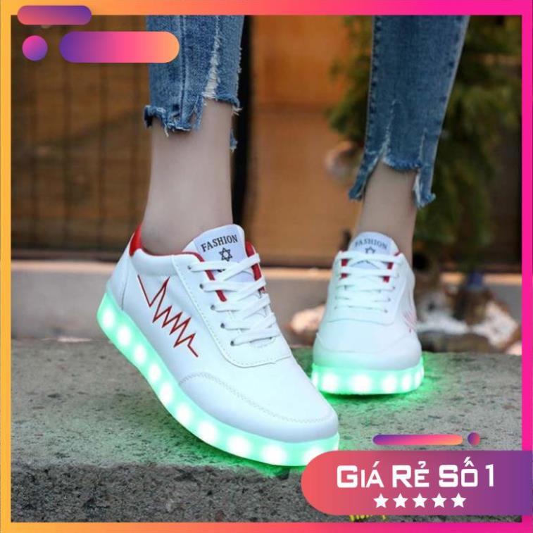 Giày phát Sáng nhịp tim đỏ Nam Nữ 7 Chế độ Sáng (video tự quay) Sale 11 < :