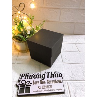 Bộ khung hộp Love Box giấy đen làm sẵn dáng trái tim  -Hộp 1 lớp size 10cm( định lượng giấy 350gsm )