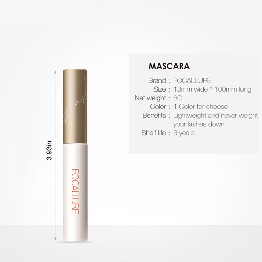 Mascara FOCALLURE Chống Thấm Nước Không Nhòe Chuốt Dài Mi Dày 3mm