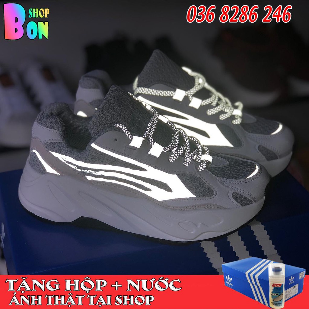 Giày Sneaker YZ 700 Trắng Phản Quang Size Nam Nữ Tặng Kèm