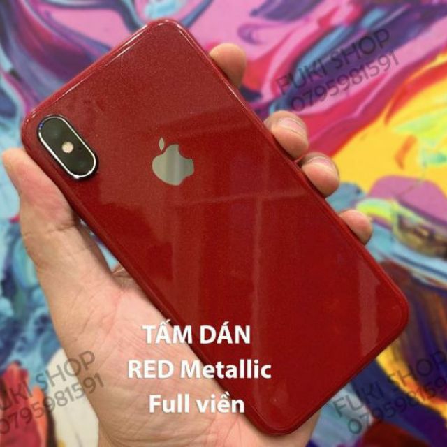 [IPHONE]Tấm Dán Skin mặt sau Đỏ bóng Full Viền Dành cho 5 6 7 6plus 7plus 8plus X XS XR XSMAX 11 PRO MAX 12 PRO MAX