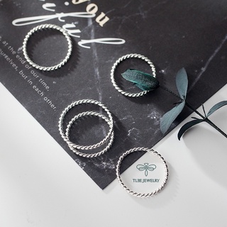 Nhẫn bạc TLEE xoắn bạc nguyên chất basic cá tính TLEE JEWELRY A0279