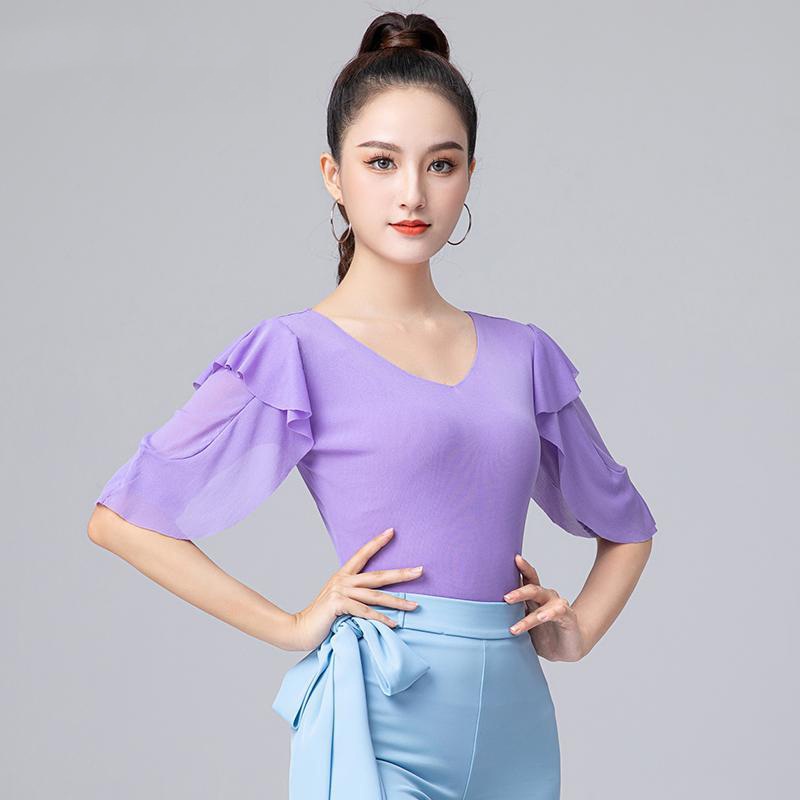 Áo Khiêu Vũ La Tinh Tay Lửng Phối Bèo Thiết Kế Mới Hiện Đại Cho Nữ