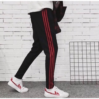 Stripped pant - Quần 3 sọc đỏ - Đen