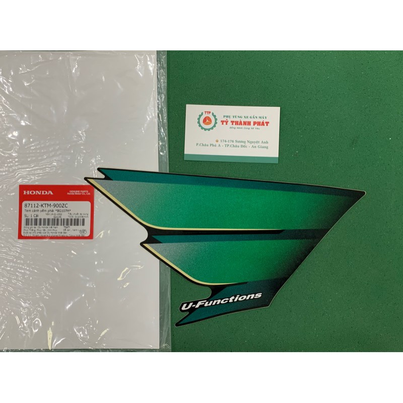 Tem xe Fu 2 Xanh Két zin honda