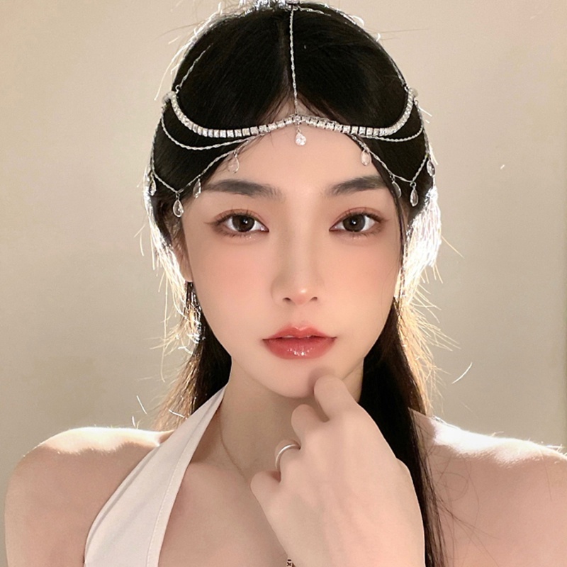 Cài Tóc Đính Đá Hình Giọt Nước Phong Cách Vintage