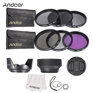 Bộ Lọc Ống Kính Máy Ảnh Andoer 49mm Uv + Cpl + Fld + Nd (Nd2 Nd4 Nd8) Kèm Túi Đựng
