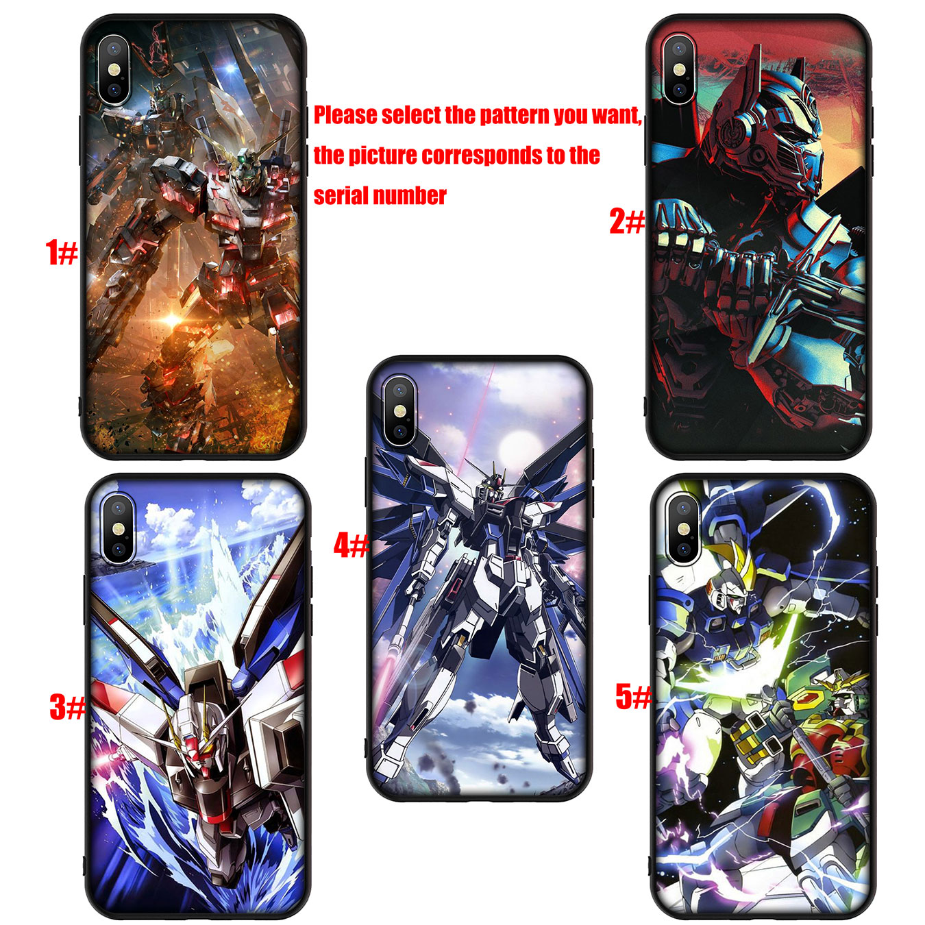 Ốp điện thoại silicon mềm hình hoạt họa Gundam cho iPhone 12 Mini 11 Max Pro SE 2020 XR