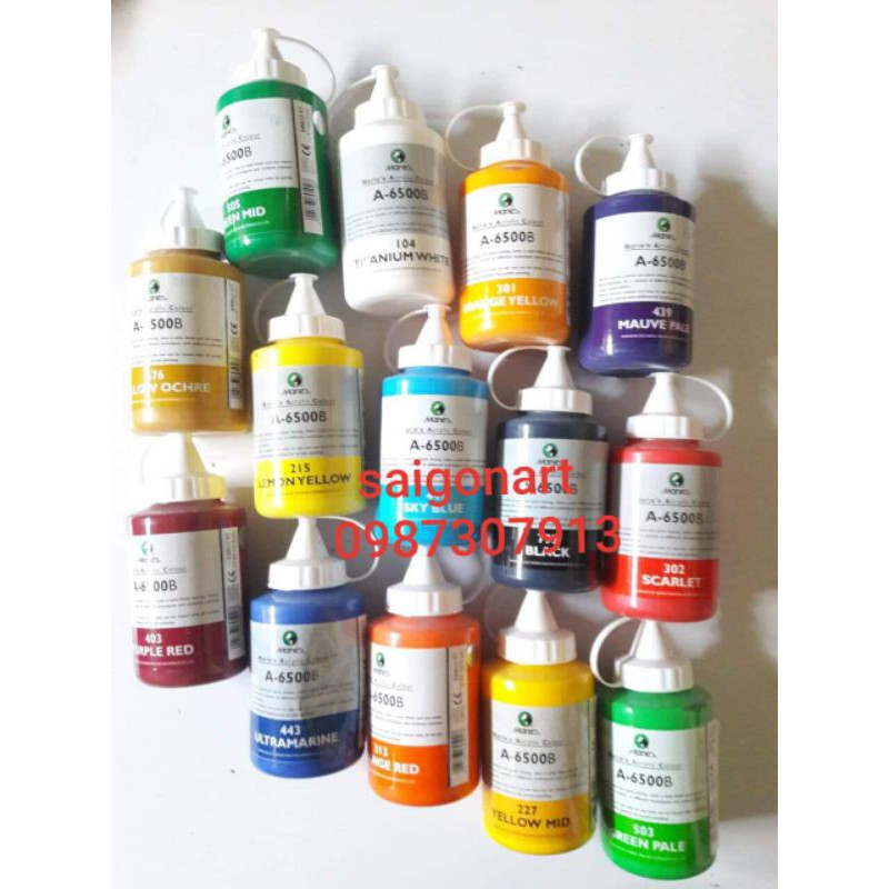 Màu Vẽ Acrylic Tranh, Tường, Bình Vòi Maries 500ml