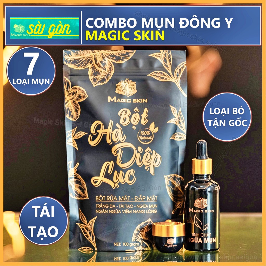 COMBO Ngừa mụn Magic Skin 3 sản phẩm NGỪA MỤN, NGỪA THÂM, HÀ DIỆP LỤC