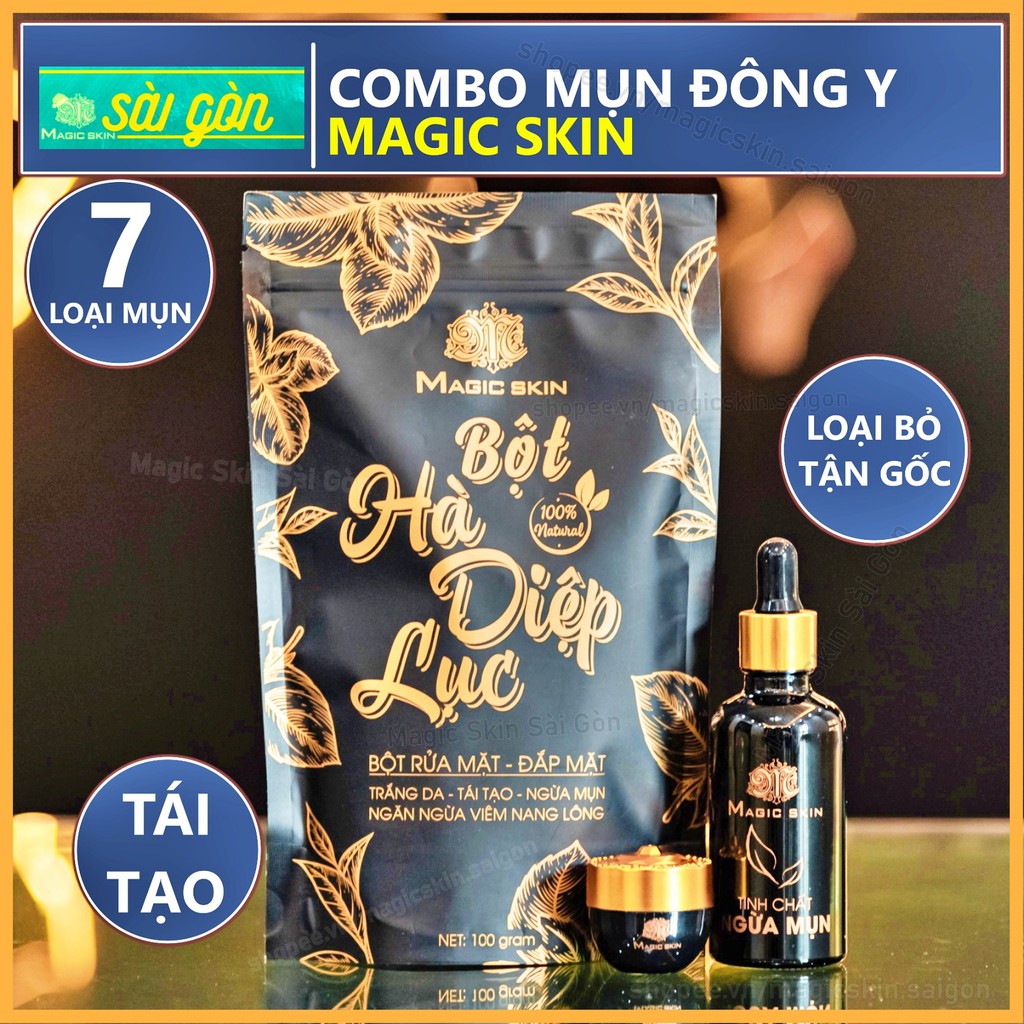 COMBO Ngừa mụn Magic Skin 3 sản phẩm NGỪA MỤN, NGỪA THÂM, HÀ DIỆP LỤC | BigBuy360 - bigbuy360.vn