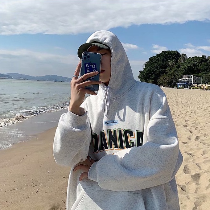 Áo hoodie in họa tiết chữ cái phong cách Hàn Quốc thời trang dành cho cặp đôi