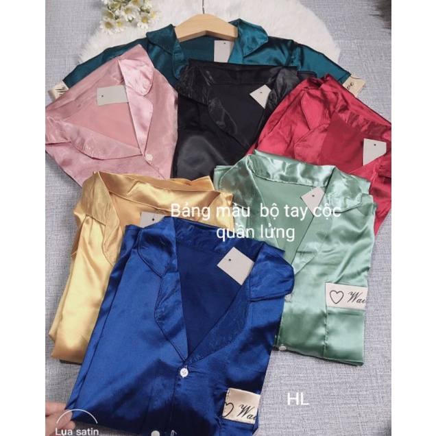 Bộ pyjama lụa tay cộc quần lửng kèm video ảnh thật | BigBuy360 - bigbuy360.vn
