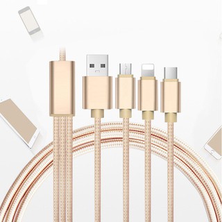 Cáp sạc dây dù đa năng 3 đầu lightning type c micro usb cao cấp - dây sạc đa năng
