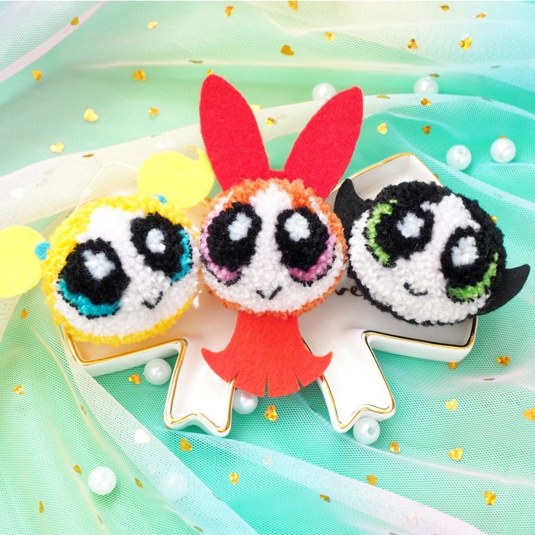 Pompom Powerpuff Girls - Móc Khóa Handmade