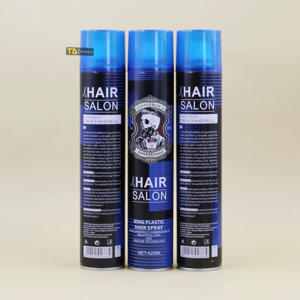Keo Xịt Tóc Gentleman's - Gôm Xịt Tóc HAIR SALON King Plastic Hair Spray 420ml | Camay Cosmetic