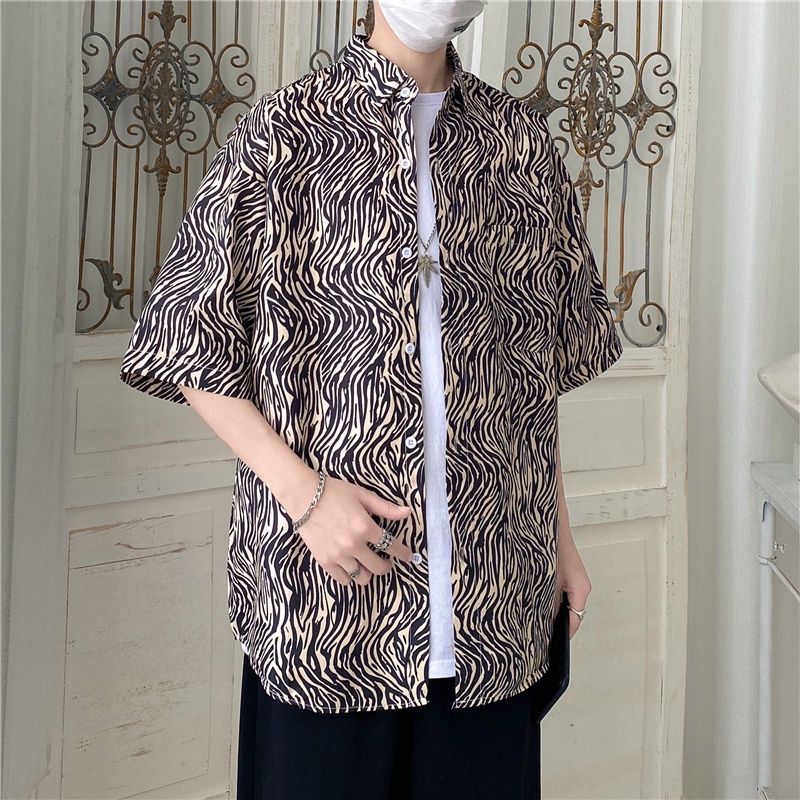 Áo Sơ Mi Nam In Họa Tiết Thời Trang Mùa Hè size M-3XL