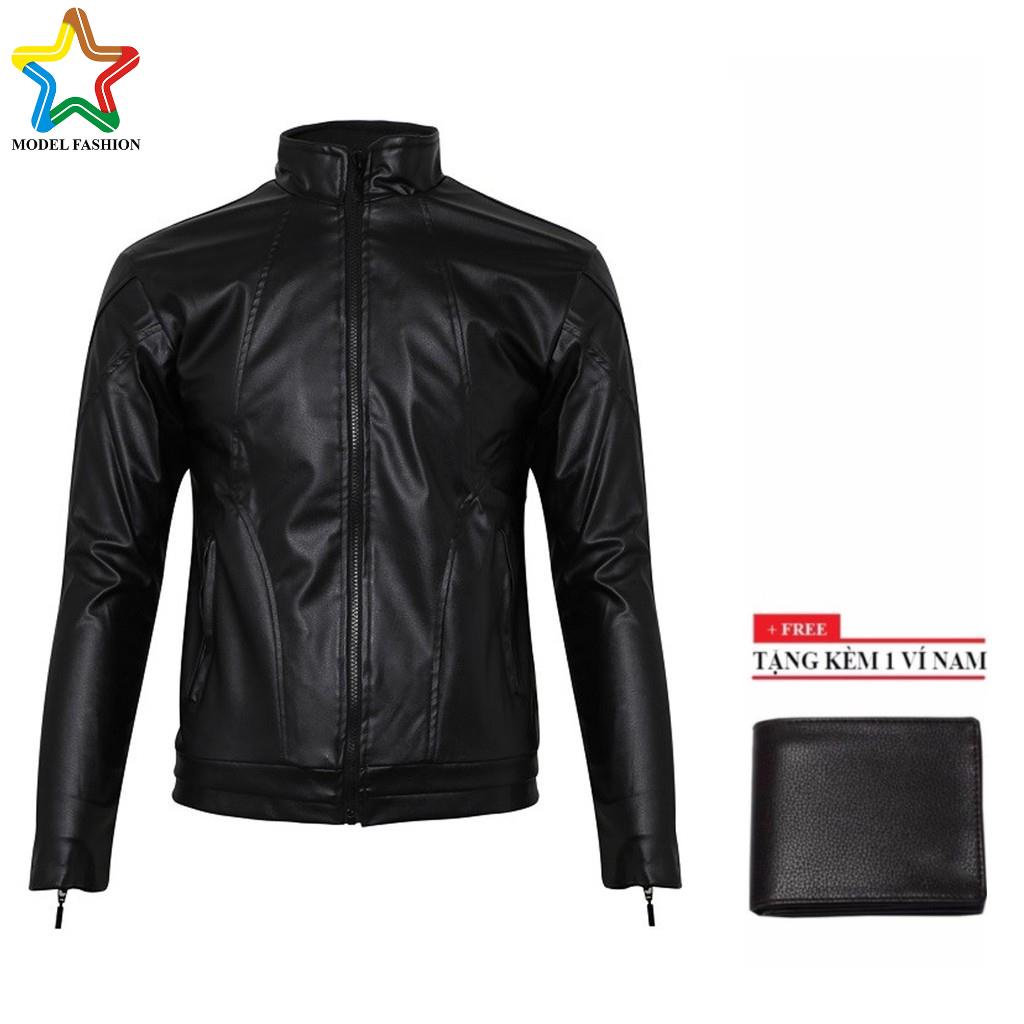 Áo Khoác Da nam lót lông hàn quốc PHL Fashion AK8101 - Tặng ví