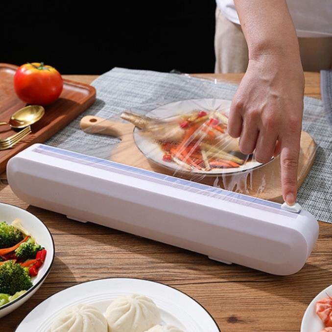 Hộp cắt màng kẹp thực phẩm PE cốc hút từ tính tủ lạnh mặt bàn treo tường