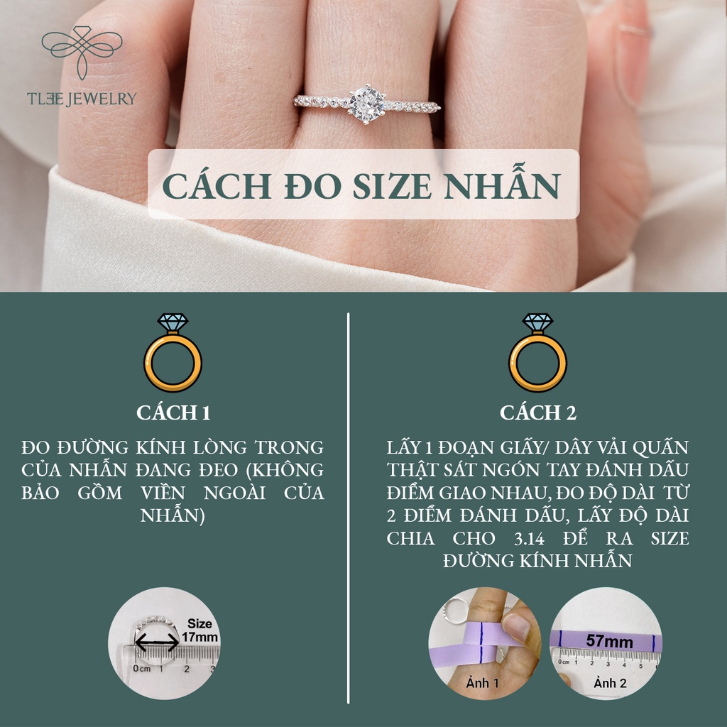 Nhẫn bạc nữ TLEE ổ tròn 6 chấu phối viền 14 viên đá sang trọng NCJ A0193