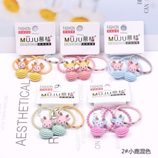 Set 3 dây cột tóc đính thú no 302 cực dễ thương - giao ngẫu nhiên