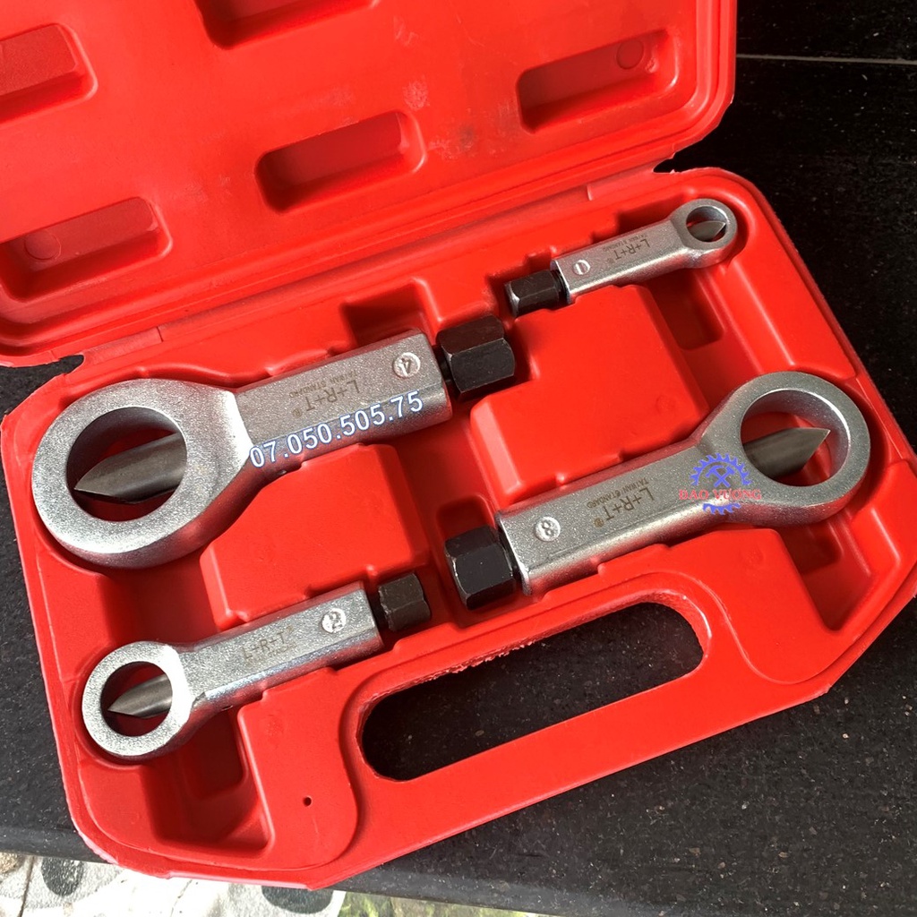 9-27mm Bộ 4 vam cắt con tán cho bulông L+R+T Taiwan | Dụng cụ mở đai ốc rỉ sét tiện dụng | Dụng cụ phá tán LRT