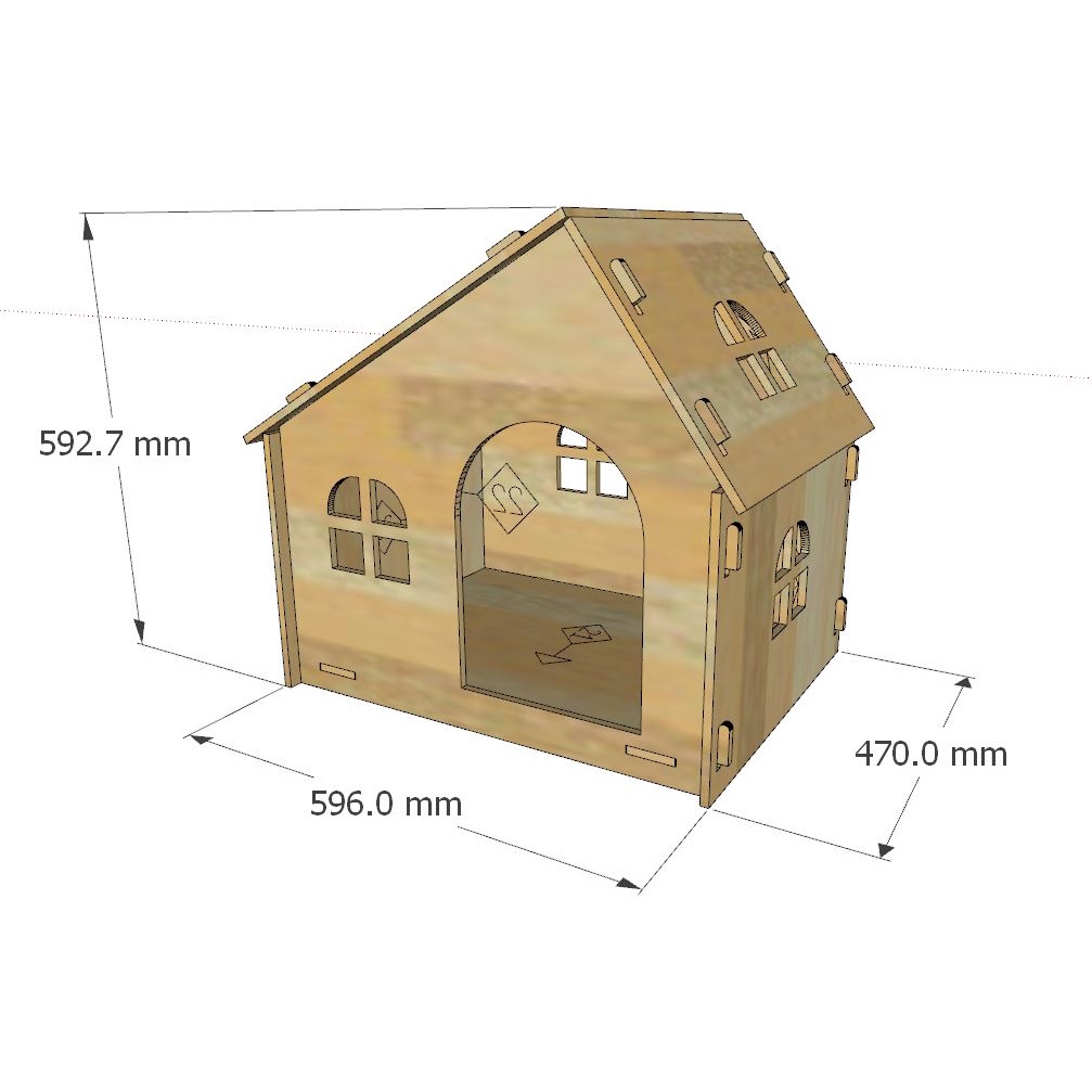 Nhà gỗ lắp ghép cho mèo, nhà thú cưng