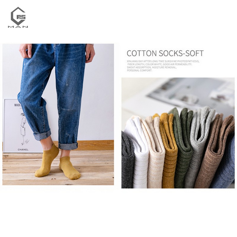 Set 10 Đôi Tất, Vớ Nam Nữ Cổ Ngắn 100% Cotton Mềm Mại Giá Rẻ