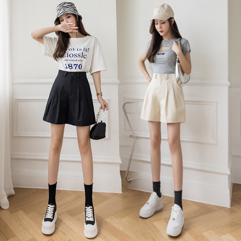 Quần đùi nữ gập gấu, quần short nữ ống rộng đẹp siêu hot, thời trang mùa hè năng động thoáng mát, TF010