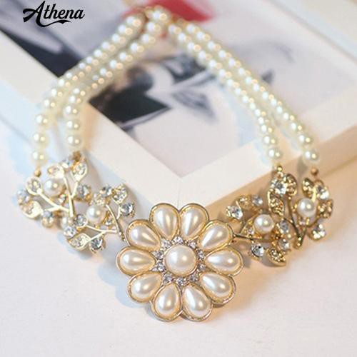 Vòng Cổ Choker Đính Hoa Ngọc Trai Nhân Tạo Phong Cách Bohemian Thời Trang Dành Cho Nữ