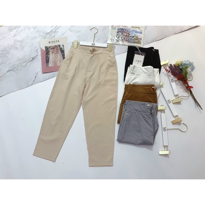 Quần baggy Đũi có khóa, Quần đũi nữ cao cấp ,Chất mịn, siêu mát | BigBuy360 - bigbuy360.vn