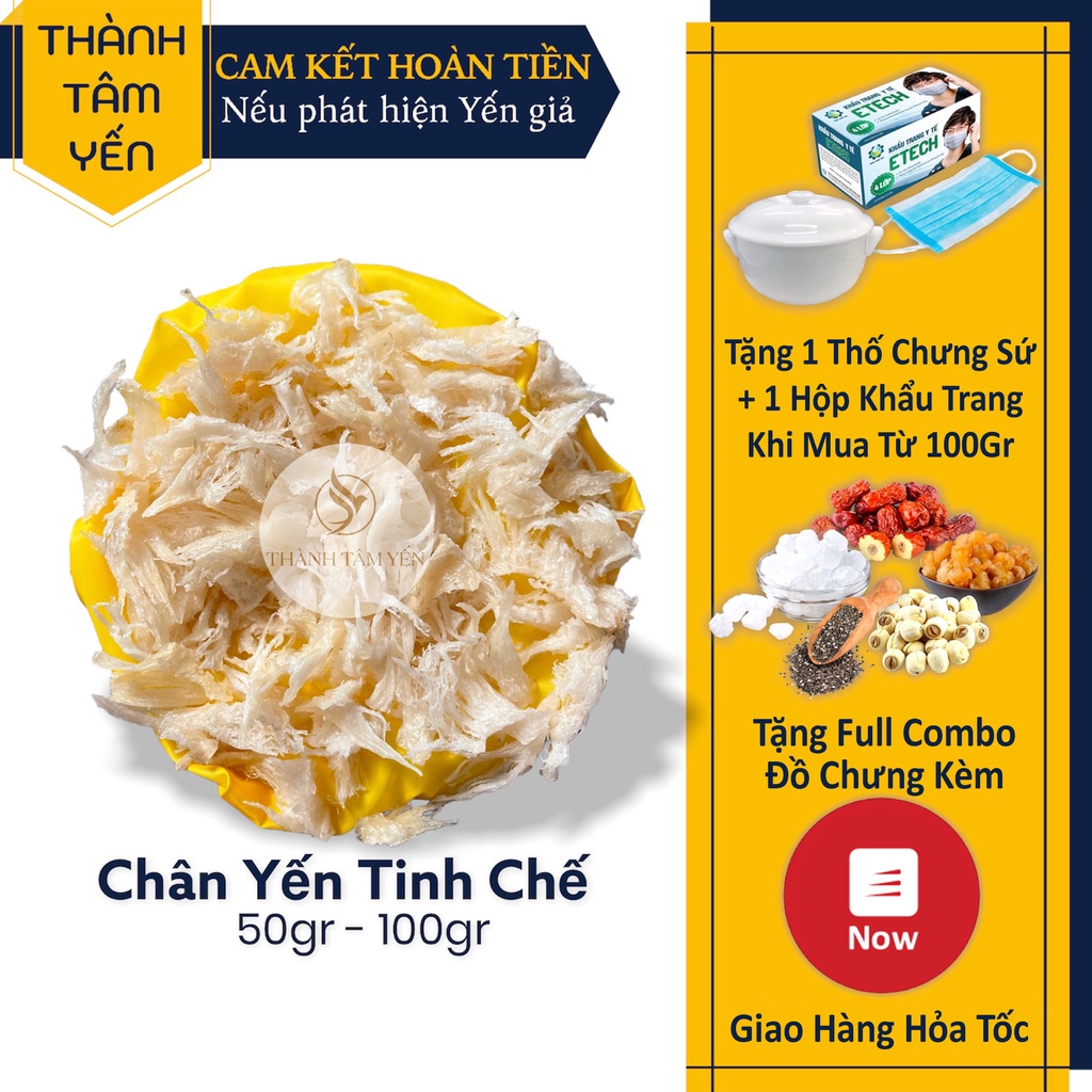 [LOẠI 1] Chân Yến Tinh Chế Sạch Lông Nguyên Chất (50gr-100gr)Quà Tặng