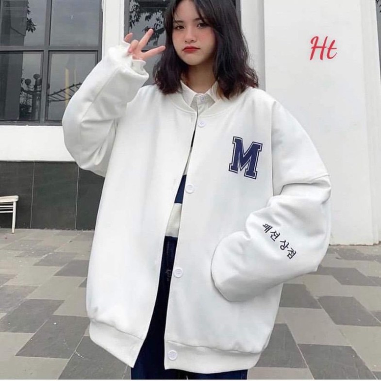Áo khoác bomber M tay chữ hàn HT0721
