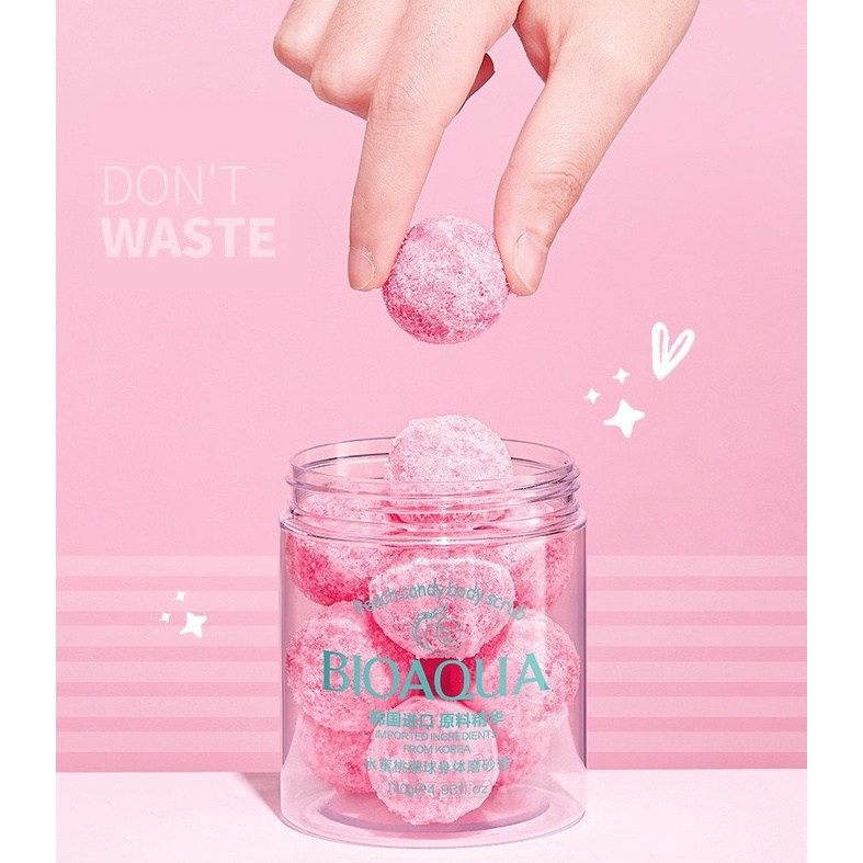 [BIOAQUA] Kẹo muối tắm tẩy tế bào chết Bioaqua Peach Candy 140gr | BigBuy360 - bigbuy360.vn