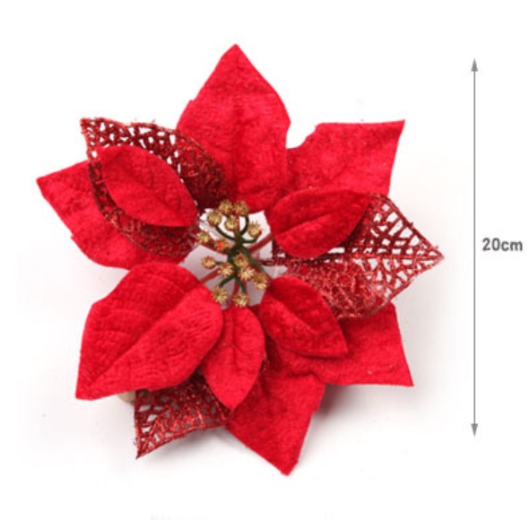 Bông hoa lớn sang trọng 20cm trang trí noel giáng sinh